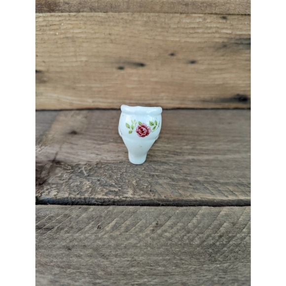 Vintage Rose Bud Porcelain Open Toe Shoe - Picture 5 of 8